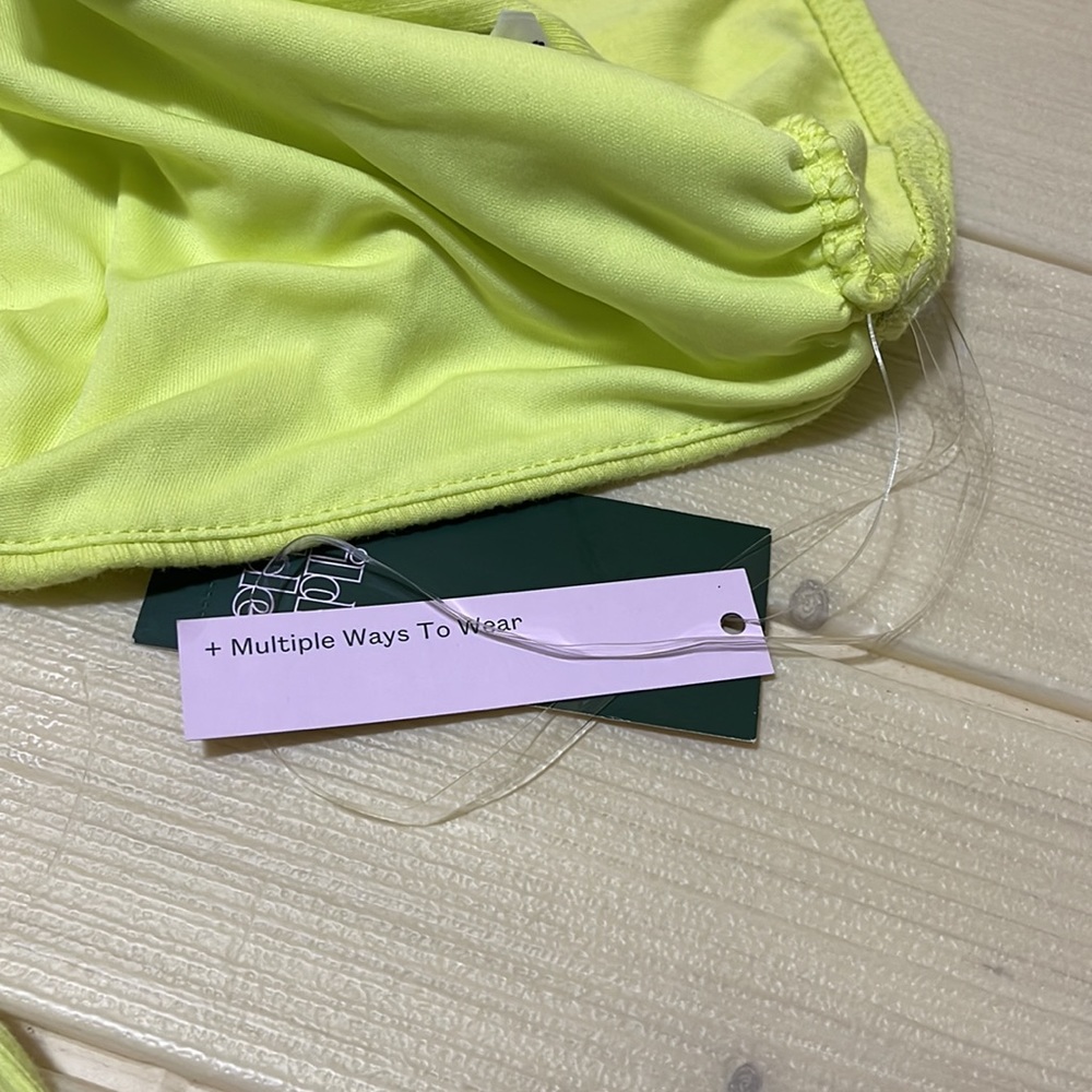 Women’s Lace Up Front Versatile tiny halter top Wild fable lime green Large NWT - Picture 8 of 8